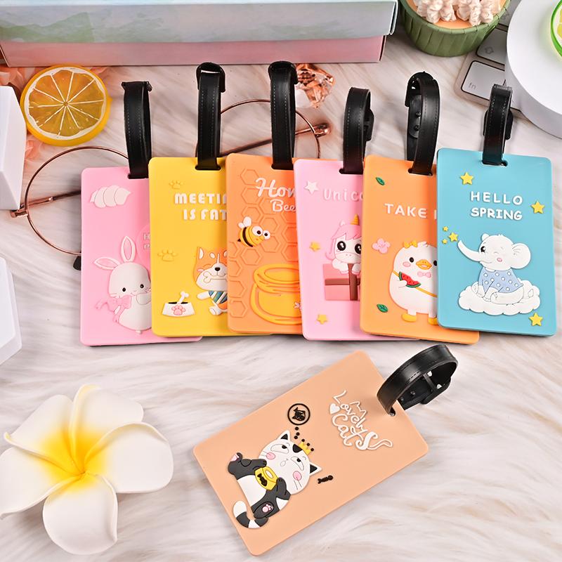 Cute PVC Card Sleeve Campus Card Work ID Protection Cover Cartoon Luggage Tag Access Card Holder Portable Baggage Boarding Label