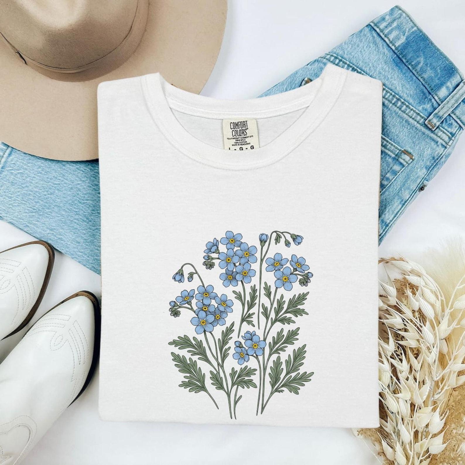 Wildflower Bunch Shirt Cottagecore Blossoms Gift Women Floral Illustration Tee Bouquet T-Shirt Cottage Fan Botanical Tshirt Flower Graphic XL
