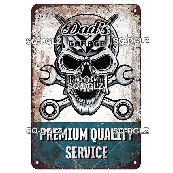 Retro Hot Rod Garage Metal Tin Sign Vintage Style Wall Door Decor for Man Cave Home Workshop