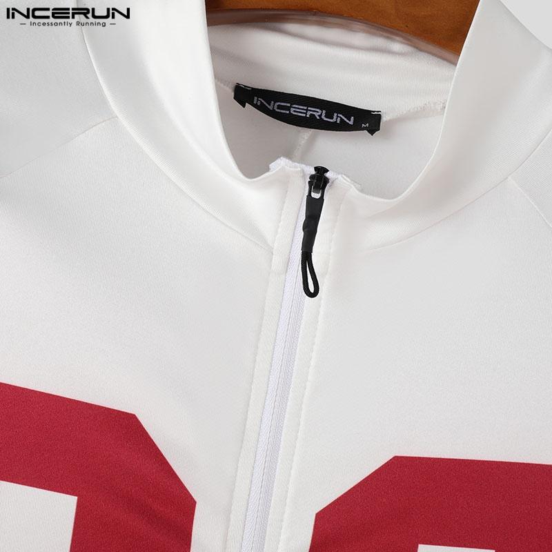 INCERUN Men Short Sleeve Letter Print Patchwork Fitted Pajamas Jumpsuits Romper Bodysuits