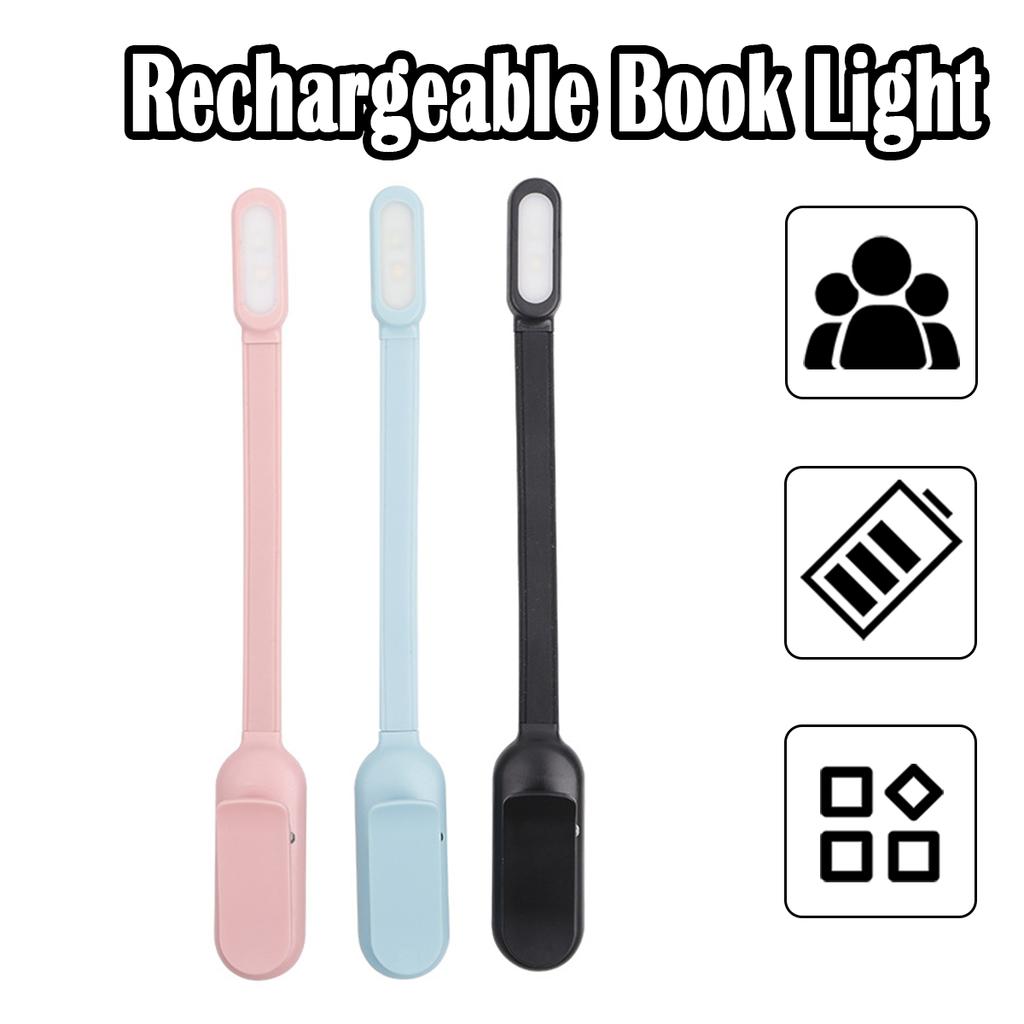 Mini Clip Book Lamp LED Table Lamp Eye Protection 3 Colors Battery Powered USB Night Light Portable Bedside Student Reading Lamp