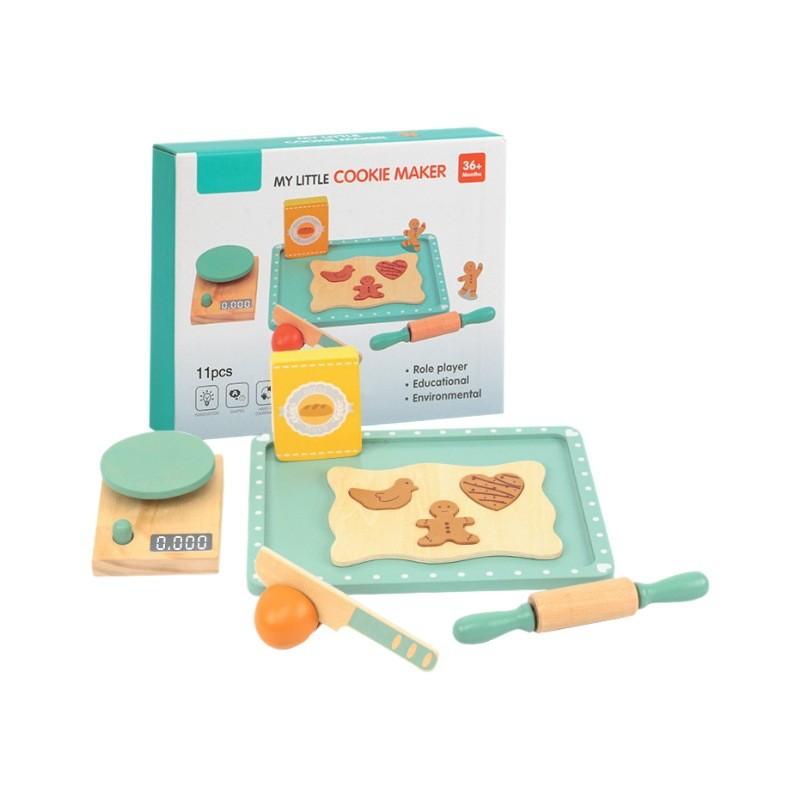 

Simulated Kids Baking Set With Wooden Kitchen Accessories For Imaginative Play