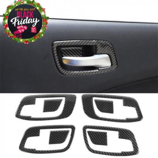 Inner Door Handle Lock Latch Trim Sticker For 2011-23 Dodge Charger Carbon Fiber