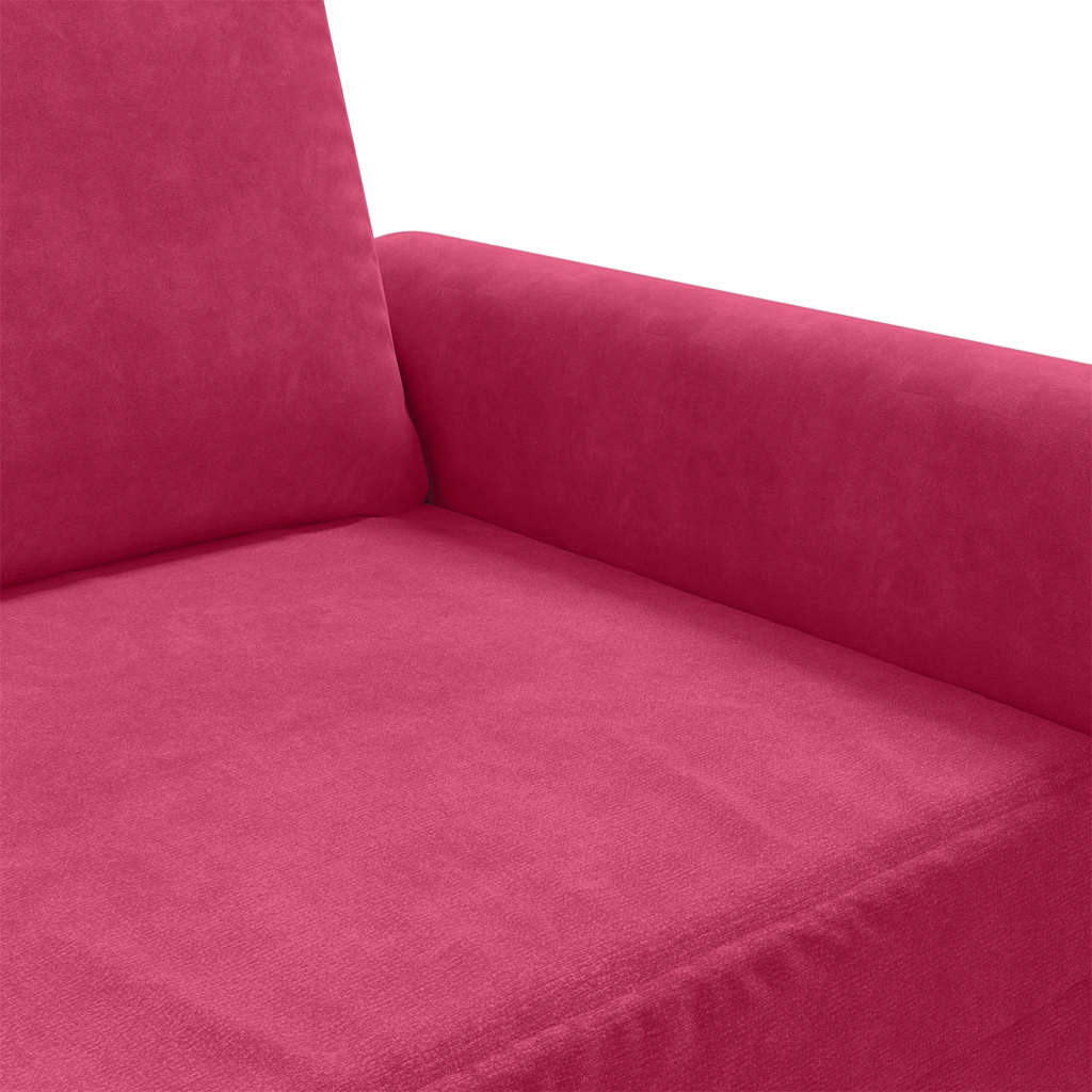 Vidaxl 3-Sitzer-Sofa, Weinrot, 180 cm, Mit Samt bezogen