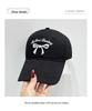 Spring/Summer Bow Embroidery Open-Top Hat: Women's Cute Ponytail Baseball Cap Fashion