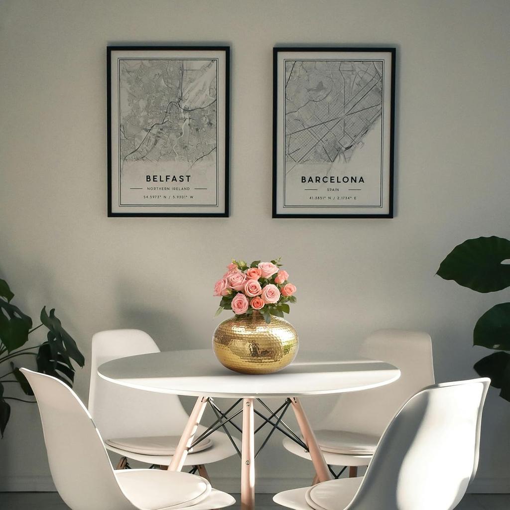 Metallische Blumenvase für Heimdekoration | Tischdeko für Schlafzimmer, Wohnzimmer, Büro | Bestes Geschenk für Hochzeit, Feste, Geburtstag |