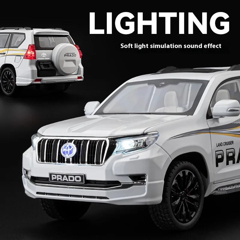 1/18 TOYOTA Land Cruiser Prado Off Road SUV Alloy Metal Car Model Diecasts Casting Sound and Light Car Toys for Children Vehicle