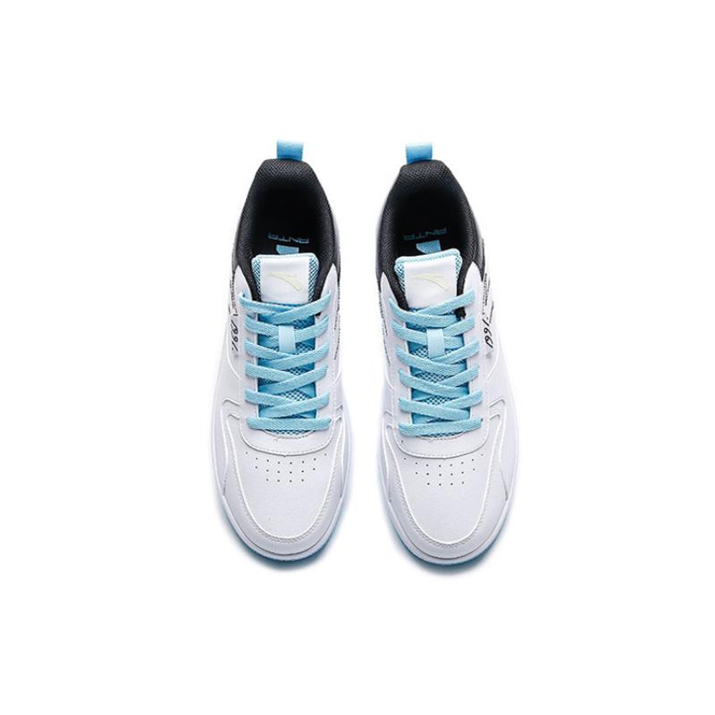 Anta Life Collection Abrasion Resistant Breathable Low Top Skateboard Shoes Men's White Black Sneakers 912138012-1