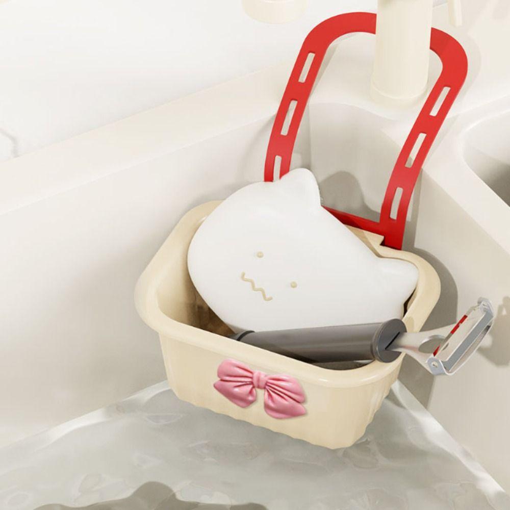 Creative Sink Hanging Strainer Basket Quickly Drain Detachable Fruit Clean Filter Rack Snap-fit Design Bottom Hollow Out