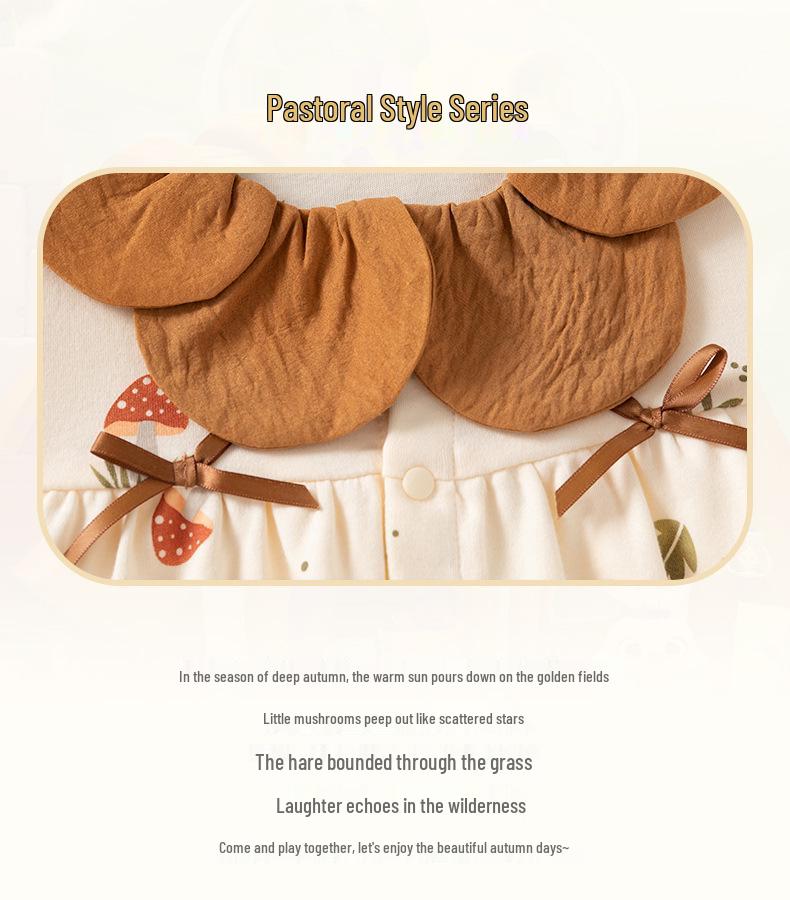 Wiosenne i jesienne ubranka dla niemowląt: Zestaw z długim rękawem i spodniami dla dziewczynek, Czysta bawełna, Stylowy dwuczęściowy strój, Wiek 0-6 lat