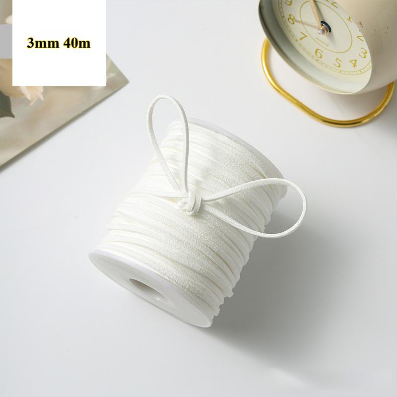 3mm 40m Leather Rope Floral Bouquet Wrap Ribbon for DIY Gift Packaging and Handmade Crafts Apparel Sewing Supplies