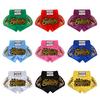 Boys Boxing Shorts for Kids Training - Satin Trunks with Metallic Letter, Side Slit & Elastic Wide Waistband