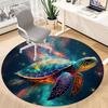 1PC Galactic Ocean Turtle Office Round Area Rug, Mat Suitable For Office, Under Office Chairs Bedroom Living Room Home Decor, Room Deco