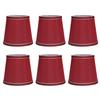 6PCS Fabric Lampshade Modern Simple Fabric Light Lampshade Phnom Penh Craftsmanship for E14 LampWine Red (PX43)