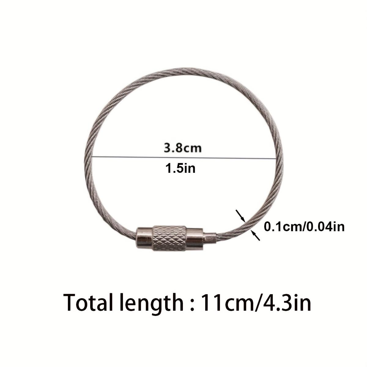 

100 шт./уп. Брелоки из нержавеющей стали, Тросики-брелоки, Сверхпрочные багажные бирки, Петли-держатели для бирок, Скручивающийся бочонок