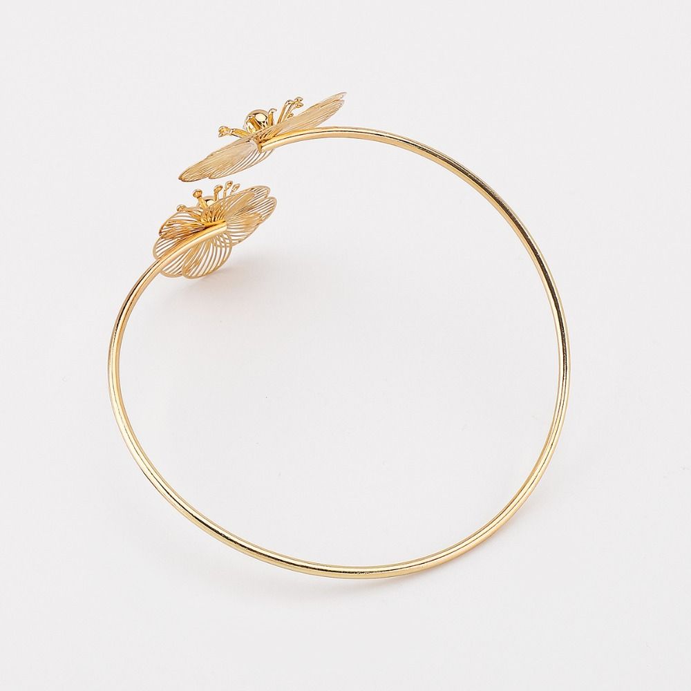 Zinc Zinc Alloy Opening Cuff Bracelets Hollow Flower Circle Upper Arm Bracelet  Arm Accessories
