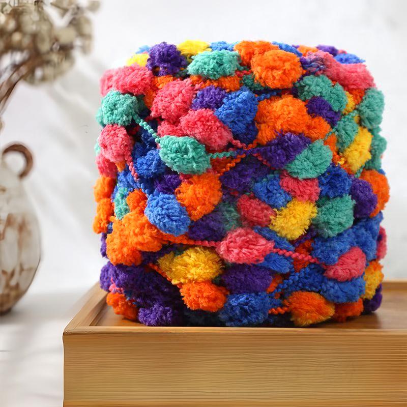

100 г Сделай сам Ручная работа Крючком Толстая пряжа Милый Смешанный цвет Плюшевая Меланжевая Аксессуары для одежды Дизайн с помпонами Вязание Многоцветный