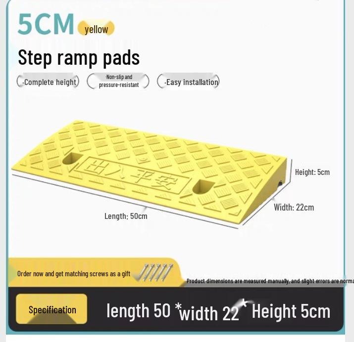 Car Sill and Roadside Plastic Uphill Triangle Speed Bump Mat