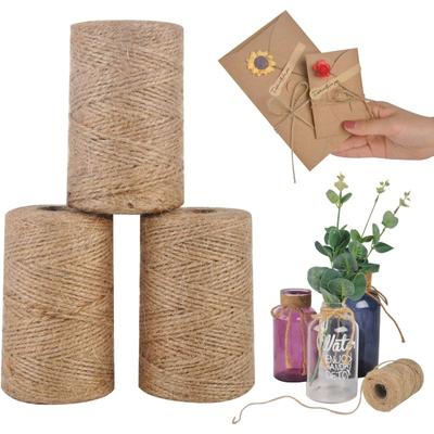 2mm Jute Rope, Natural Thick Garden Twine For Plant Support, Bundling, Crafts, Packaging, Lace Projects