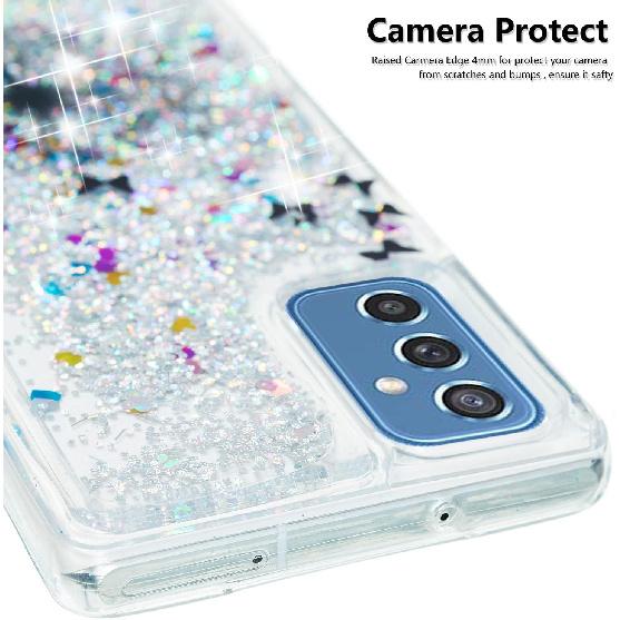 OOPKINS Glitter Case for Samsung Galaxy A35 5G for Girl Sparkle Flowing Shiny Quicksand Transparent Soft TPU Silicone Bumper Shockproof Protective