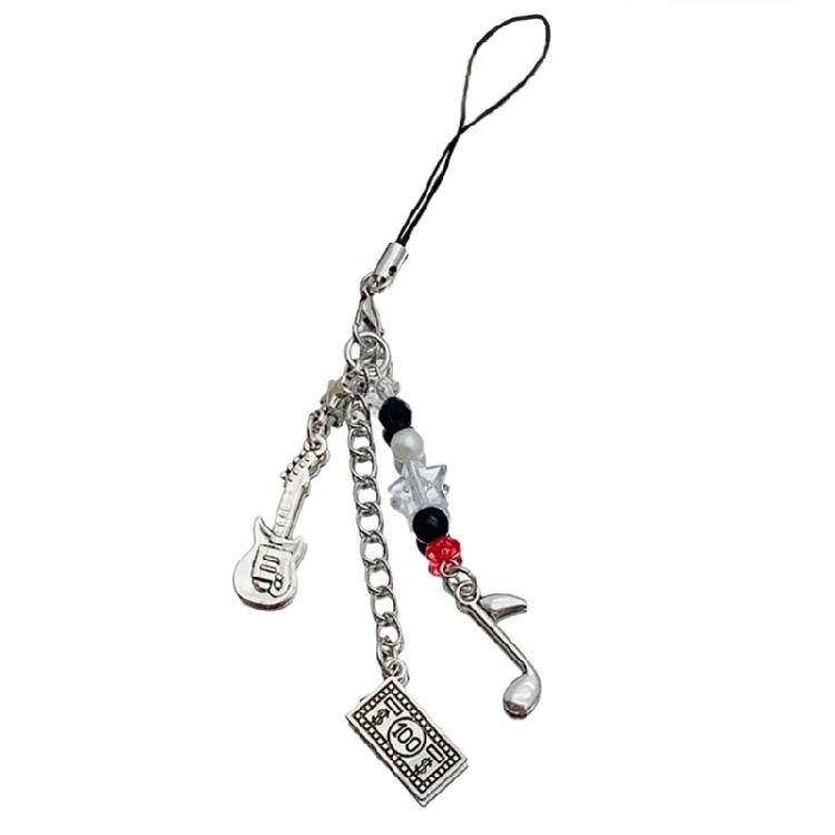 Shell Fish Tail/Bass/Heart Needle Keychain Colorful Beaded Phone Charm Bag Pendant Decoration for Women and Girls