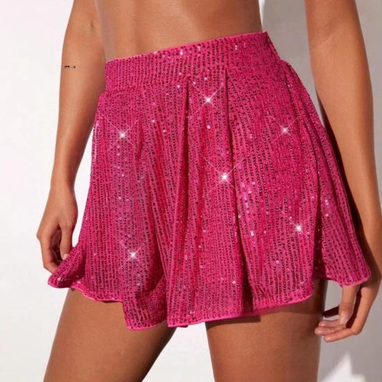 Women's Glitter Sequin Shorts High Waisted Going Out Sparkly Flowy Shorts Disco Party Festival Club Night Outfits