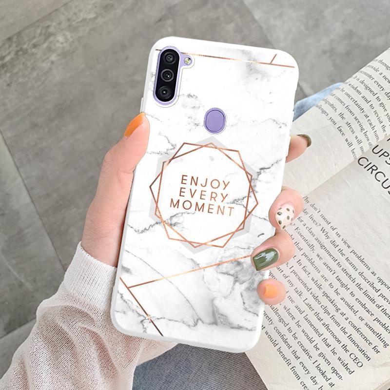 Marble Pattern Phone Case For Samsung Galaxy A11 A 11 M11 Protective Cover Case Pink Silicone Soft Funda For Samsung M14 M15 M23