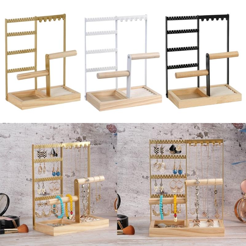 Iron Jewellery Stand Organiser Necklaces Bracelets Earring Jewelry Display Shelf for Bedroom 4Tier Display Stand Holder