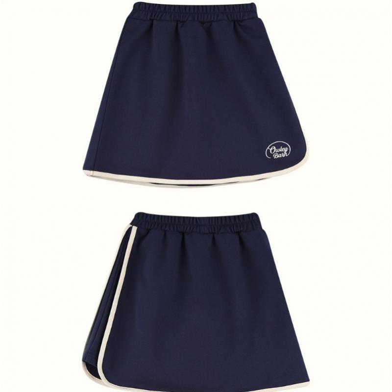  Olivan  Simple Logo Wrap Skirt Pants  Navy 