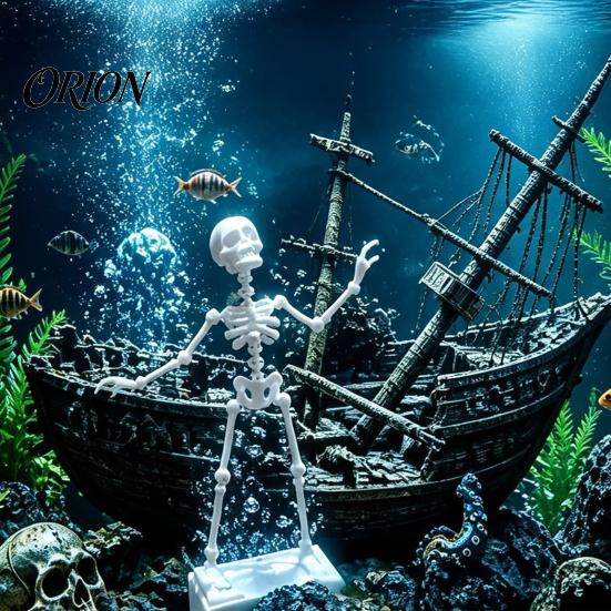 Unique Fish Tank Ornament Dancing Skeleton Aquarium Bubbler Ornament, Air?Powered Moving Movable Joint Model Decor, Underwater Funny Figurine,