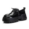 Leather dad shoes women's 2025 spring new women's platform heightening small leather shoes versatile casual shoes thick heel single shoes
