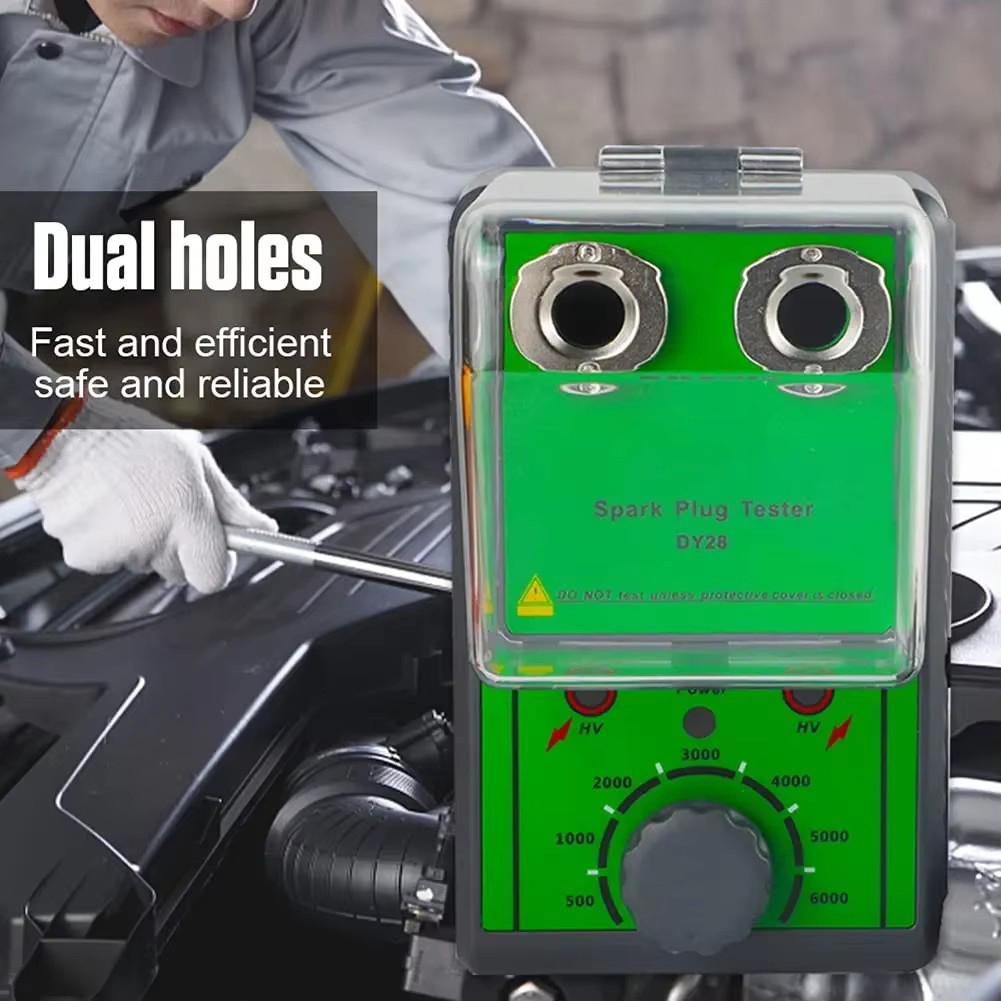 Automotive Spark Plug Tester With Adjustable Two-pin Socket For Most 12V Gasoline Vehicle Spark Plugs Tester