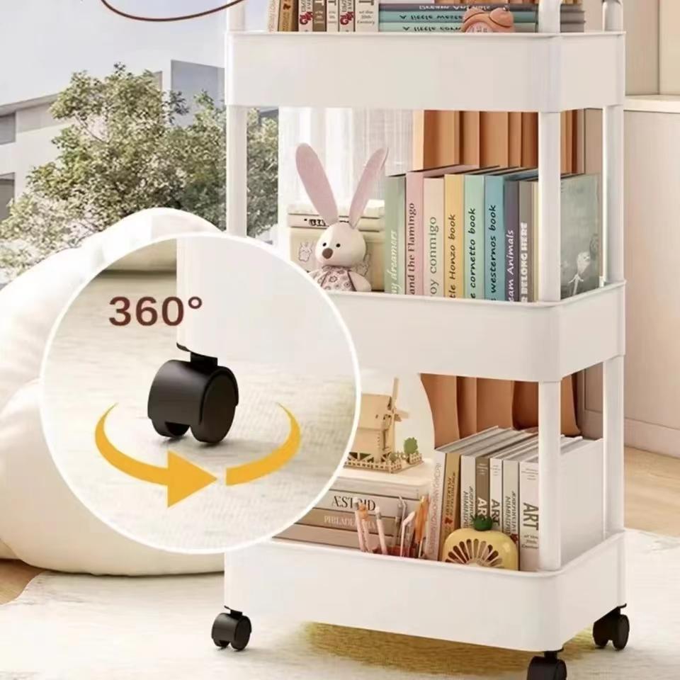 Mobile Storage Rack Trolley Kitchen Bathroom Bedroom Multi Storey Snacks Storage Rack with Wheels Organizer Home Accessories