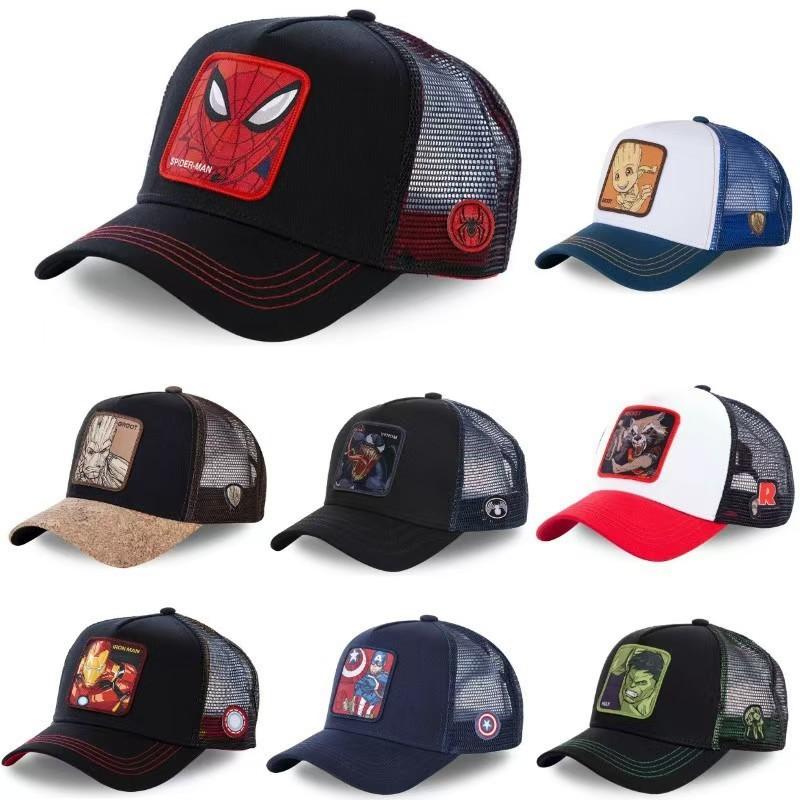 Cappellino in Cotone Ricamato Marvel Spiderman con Visiera Parasole e Ventilazione per Uso Quotidiano