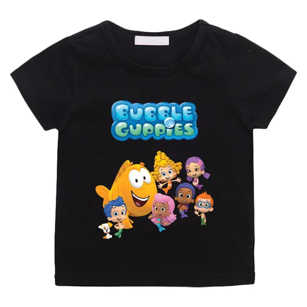 Bubble Guppies T-shirts Children's Cotton Tshirts Boys Girls Tees Kawaii Kids Tshirt Short Sleeve Top Funny Fashion Tees Clothes