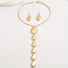 Exaggerated Pendant Necklace Earring Set Geometric Y-Shape Clavicle Chain  Jewelry Set