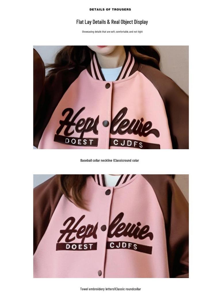 Girls' Spring 2026 Baseball Jacket: Stylish Sports Jacket for Big Kids and Junior High Students
