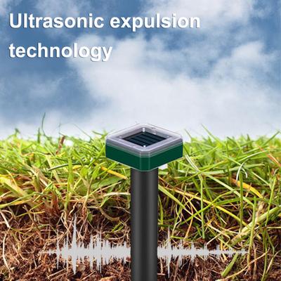Solar Maulwurfschreck Garten Solarbetrieben Ultraschall Wühlmausschreck Wasserdicht Wühlmaus Vibrationsstab Außen Tierabwehr Pfahl für Nagetiere