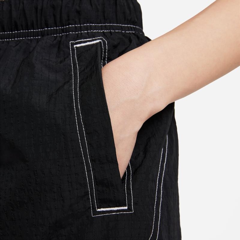 Nike Logo Print Lace-Up Woven Slim Fit Sports Shorts Women Shorts Black DR6206-010