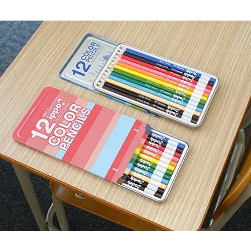 Tombow Colored Pencils 24 Colors for Elementary School Students ippo! (Sliding Can) Plain Blue CL-RPM0424C