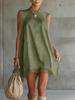 European & American Style High Neck Sleeveless Lace Patchwork Dress - Fashionable Short Skirt 2026