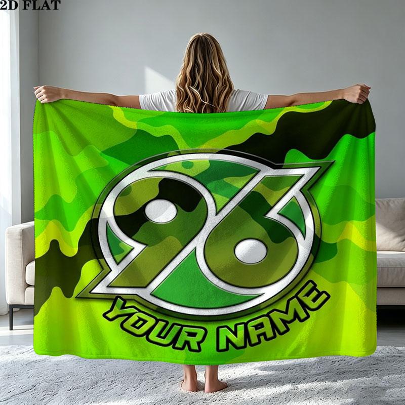 1PC Hannover 96 Custom Name Patterned Flannel Blanket Suitable For All Seasons for Home Decor Warmth and Comfort Gifts Holiday Present