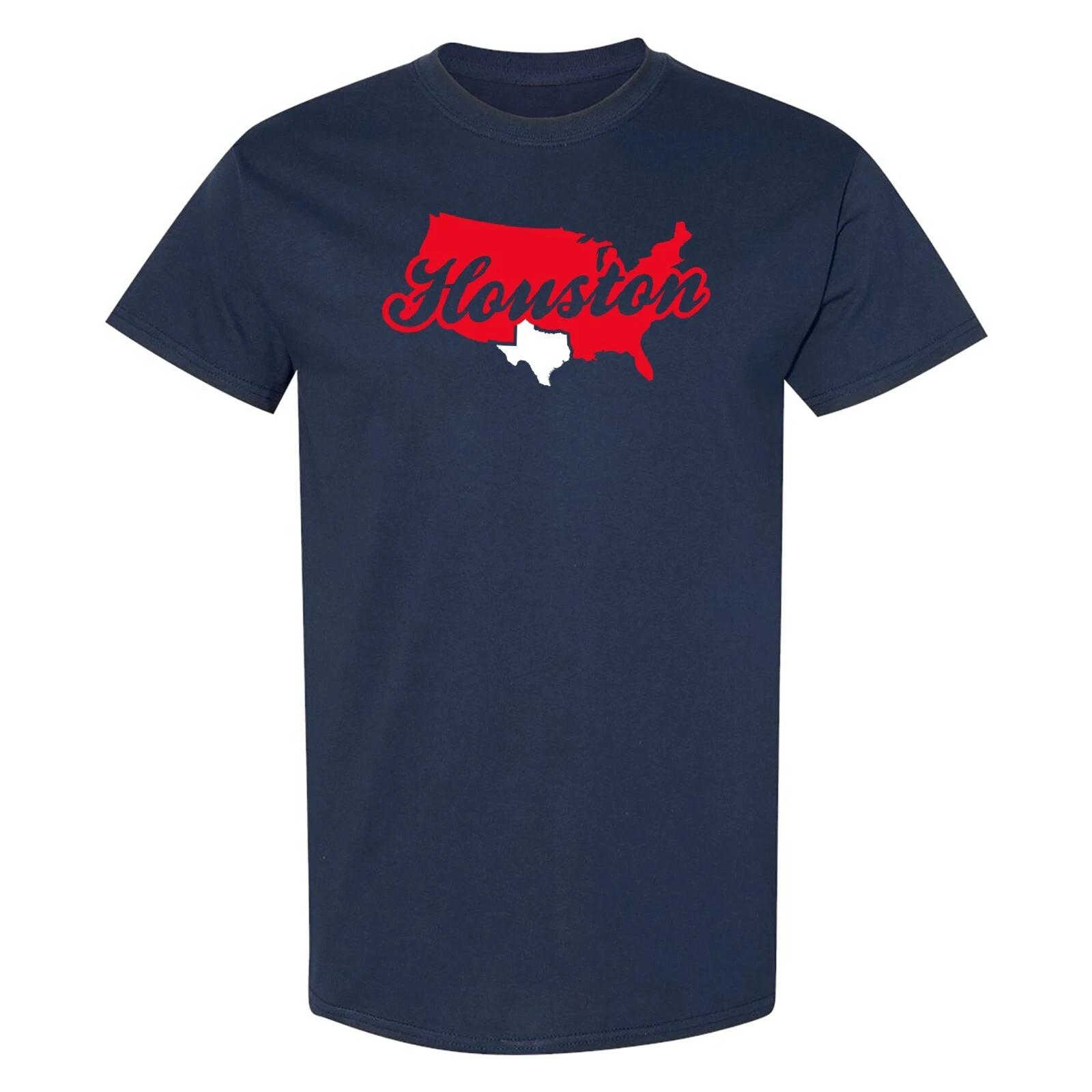 Houston USA Script - Football Team Colors Sports T-Shirt - Navy S