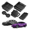 TSLDRV Center Console Organizer Tray for Tesla Model Y Juniper Accessories 2025 2026 Tesla Model 3 Highland Accessories 2024 2025 2026 Cup Holder