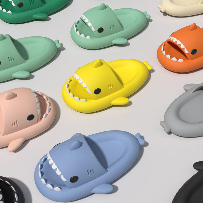 4cm Thick Sole Shark Slippers: Fun Cartoon EVA Slippers for Women, Men & Kids - Unique Stepping Sensation