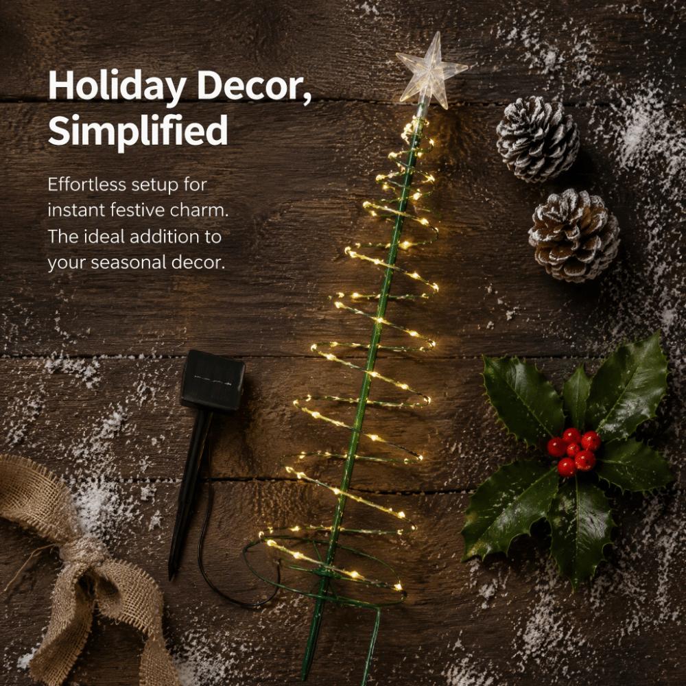 8 Modes Solar Iron Christmas Tree Lights LED Warm/Colorful Light Christmas Tree Decorative Lamp Luminous Ornament Landscape Lamp