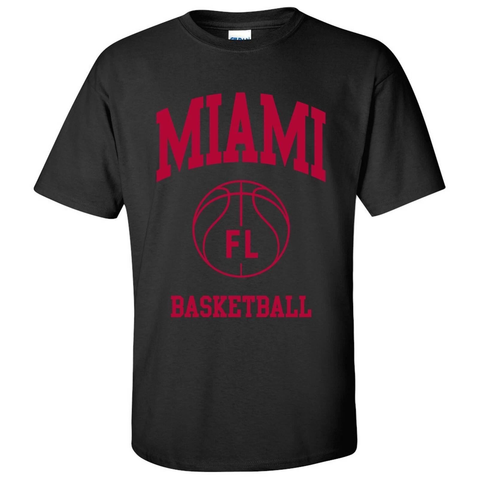 Miami Classic Basketball Arch Basic Cotton T-Shirt 4XL