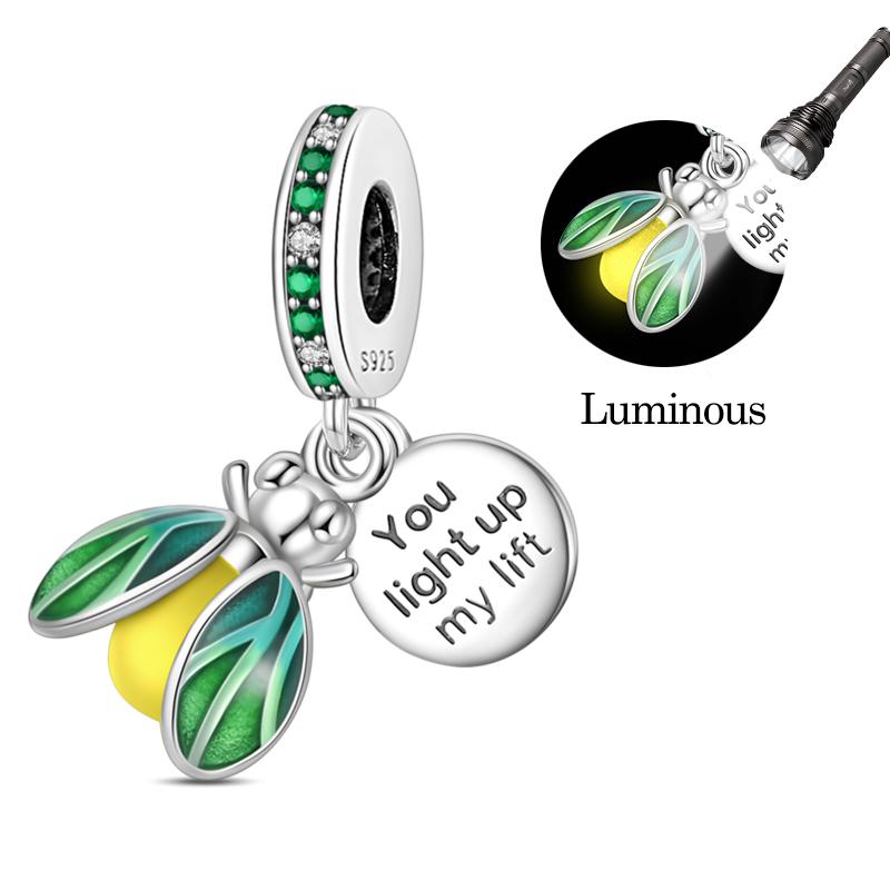 

Fit Original Copper Charms Beads Luminous Firefly Charms For Women Fine Diy Birthday Jewelry Gifts