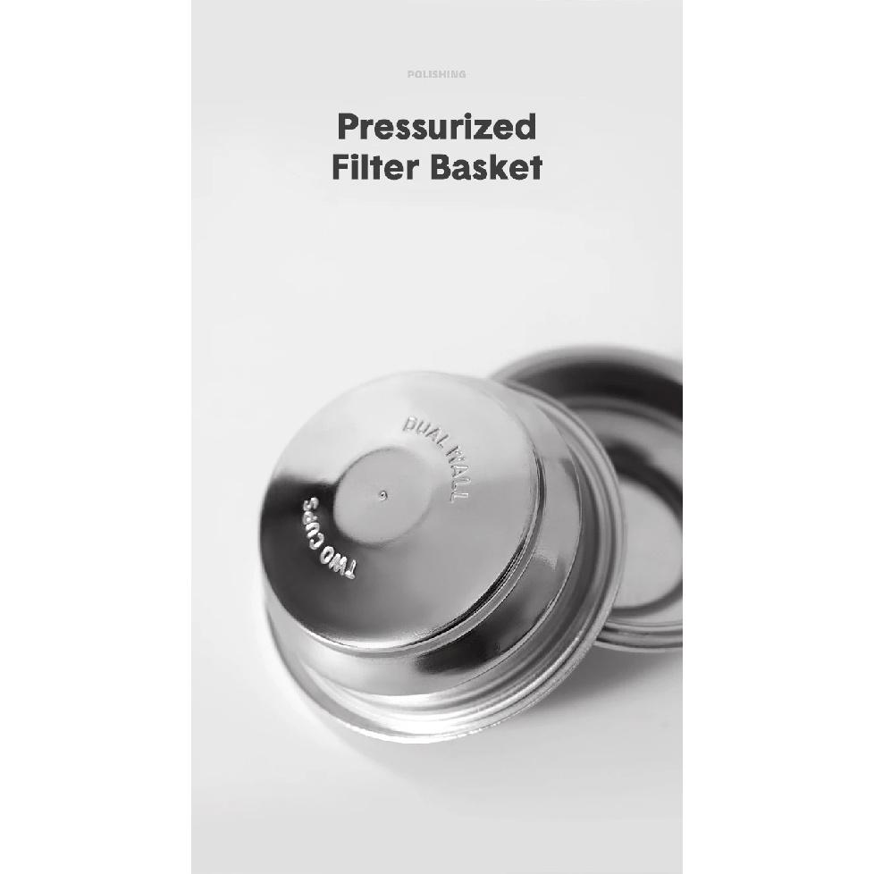 51mm Pressurized Filter Basket Stainless Steel 1 2 Cup Double Layer Espresso Machine Dripper For Portafilter Barista Accessories