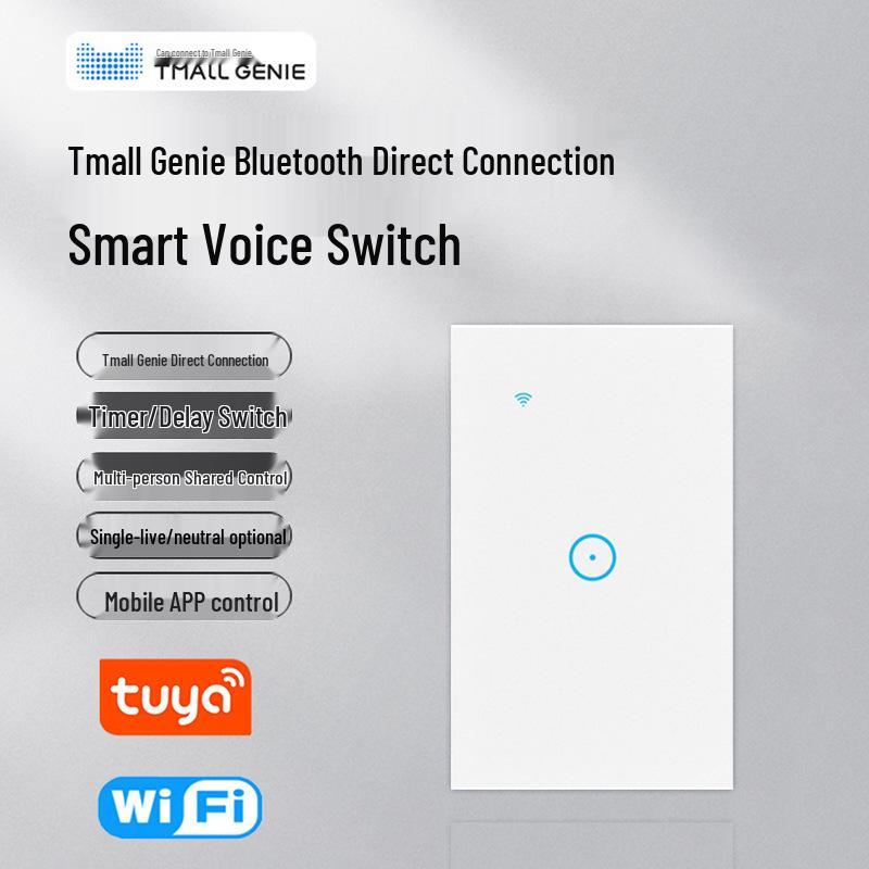 WiFi Smart Home Touch Switch with Alexa Voice & Mobile App Control (US Standard) 1-Gang